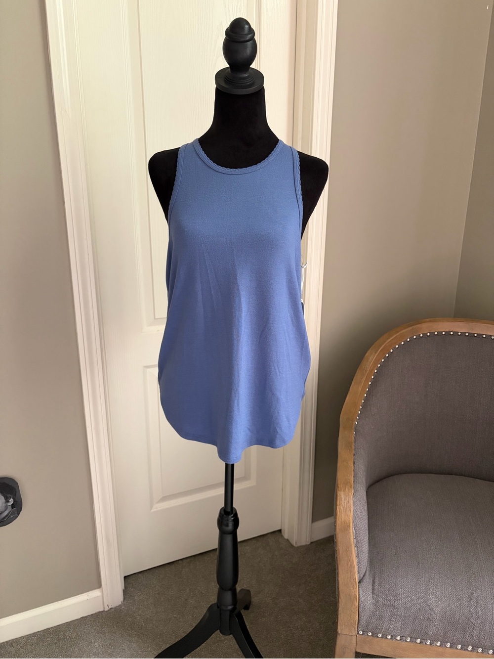 P.J. Salvage Periwinkle Ribbed-Trim Tank
